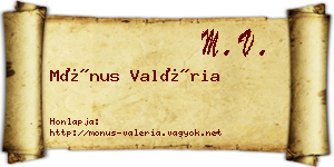 Mónus Valéria névjegykártya